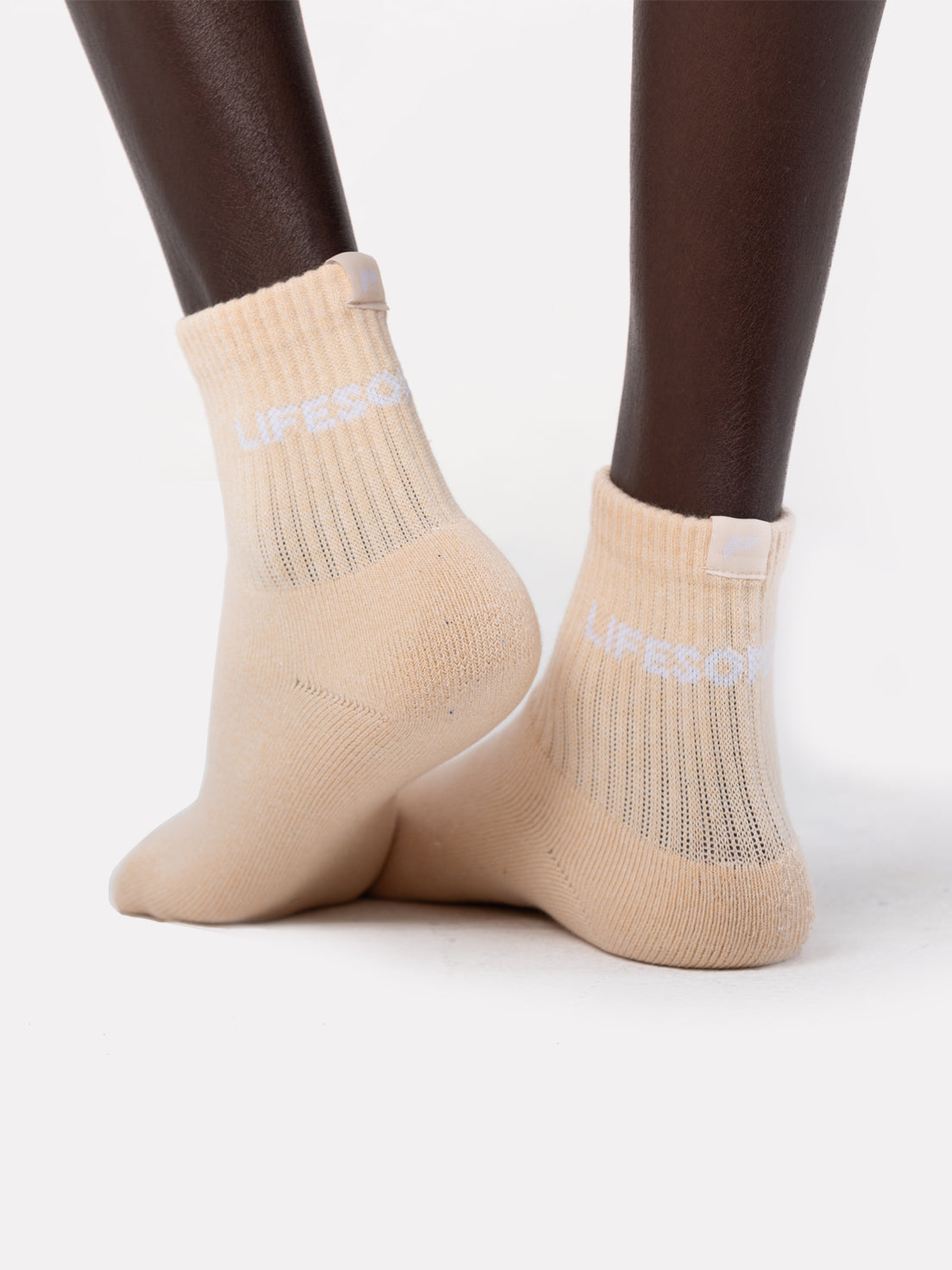 MID CREW LABEL SOCKS - LIGHT GRAINY ORANGE - LIFESOPECHE