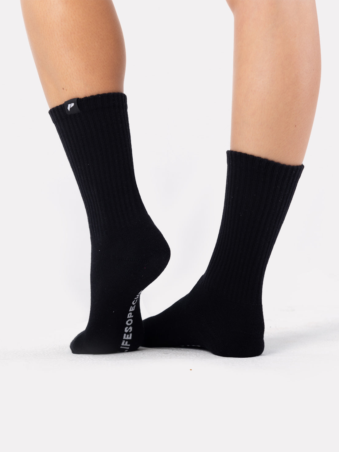 BLACK CREW LABEL SOCKS - BLACK - LIFESOPECHE
