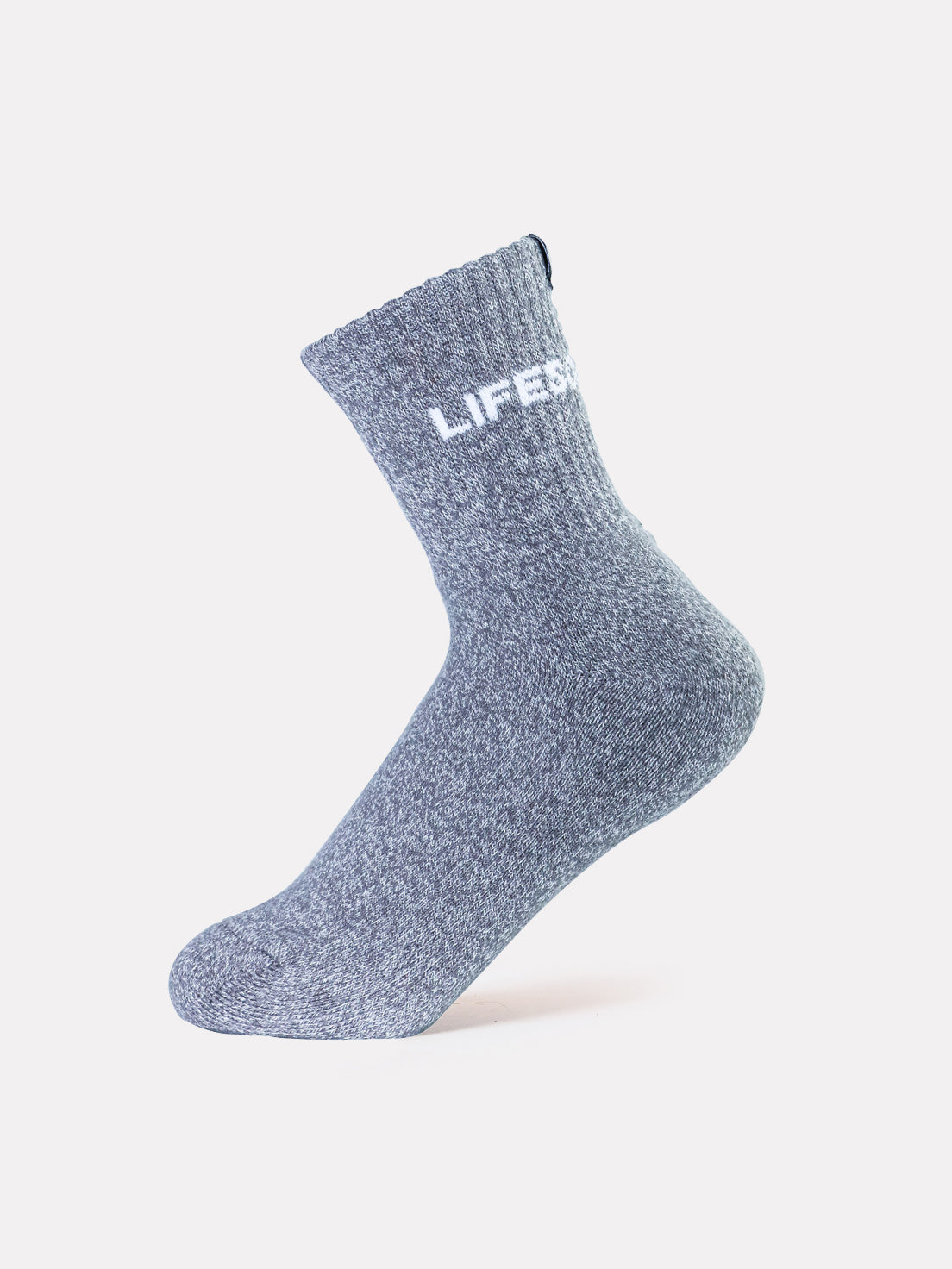 MID CREW LABEL SOCKS - LIGHT GRAINY GREY - LIFESOPECHE