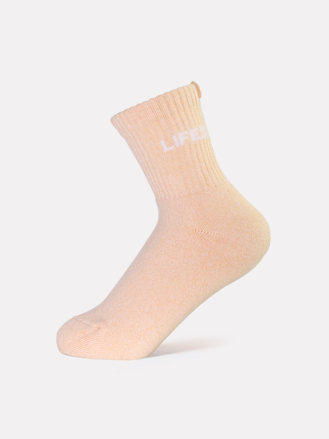 MID CREW LABEL SOCKS - LIGHT GRAINY ORANGE - LIFESOPECHE