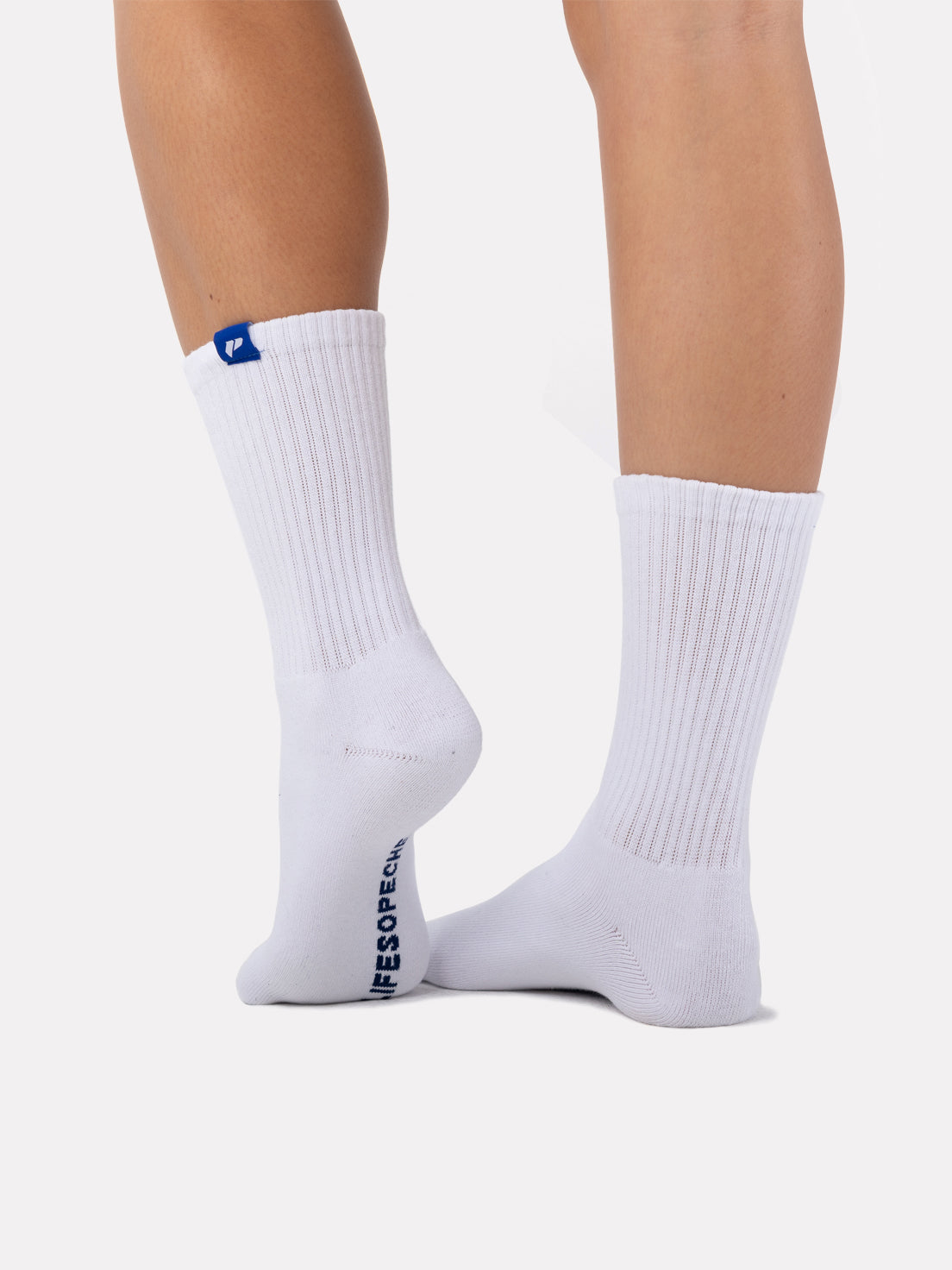WHITE CREW LABEL SOCKS - COBALT BLUE - LIFESOPECHE