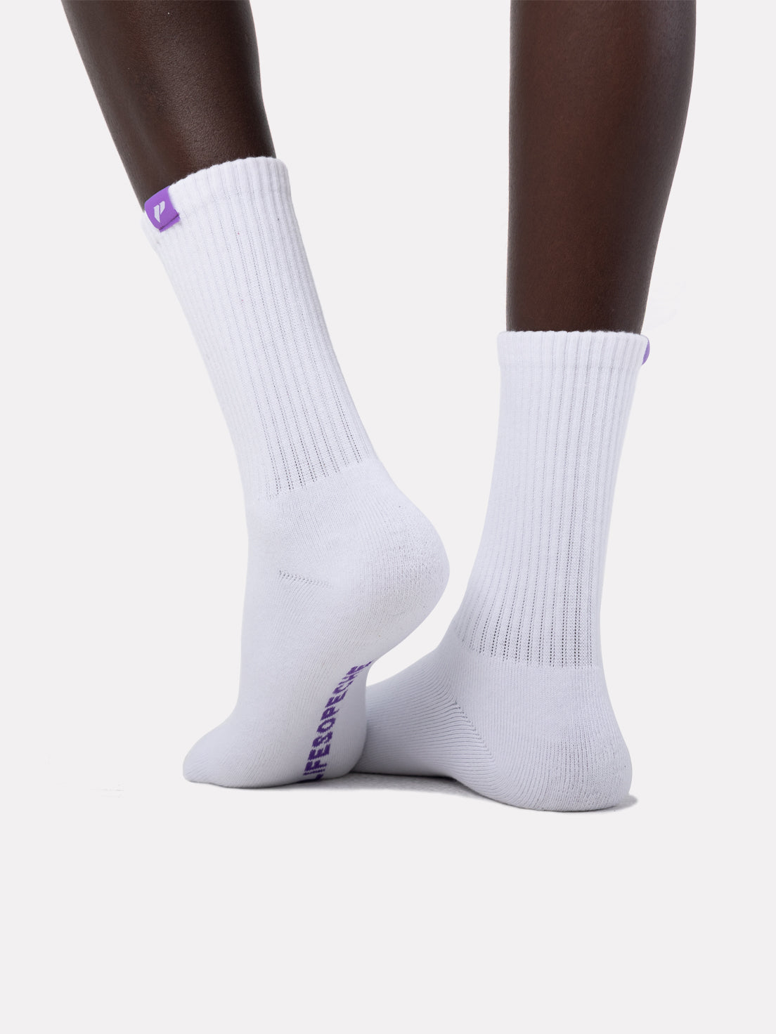 WHITE CREW LABEL SOCKS - PURPLE - LIFESOPECHE