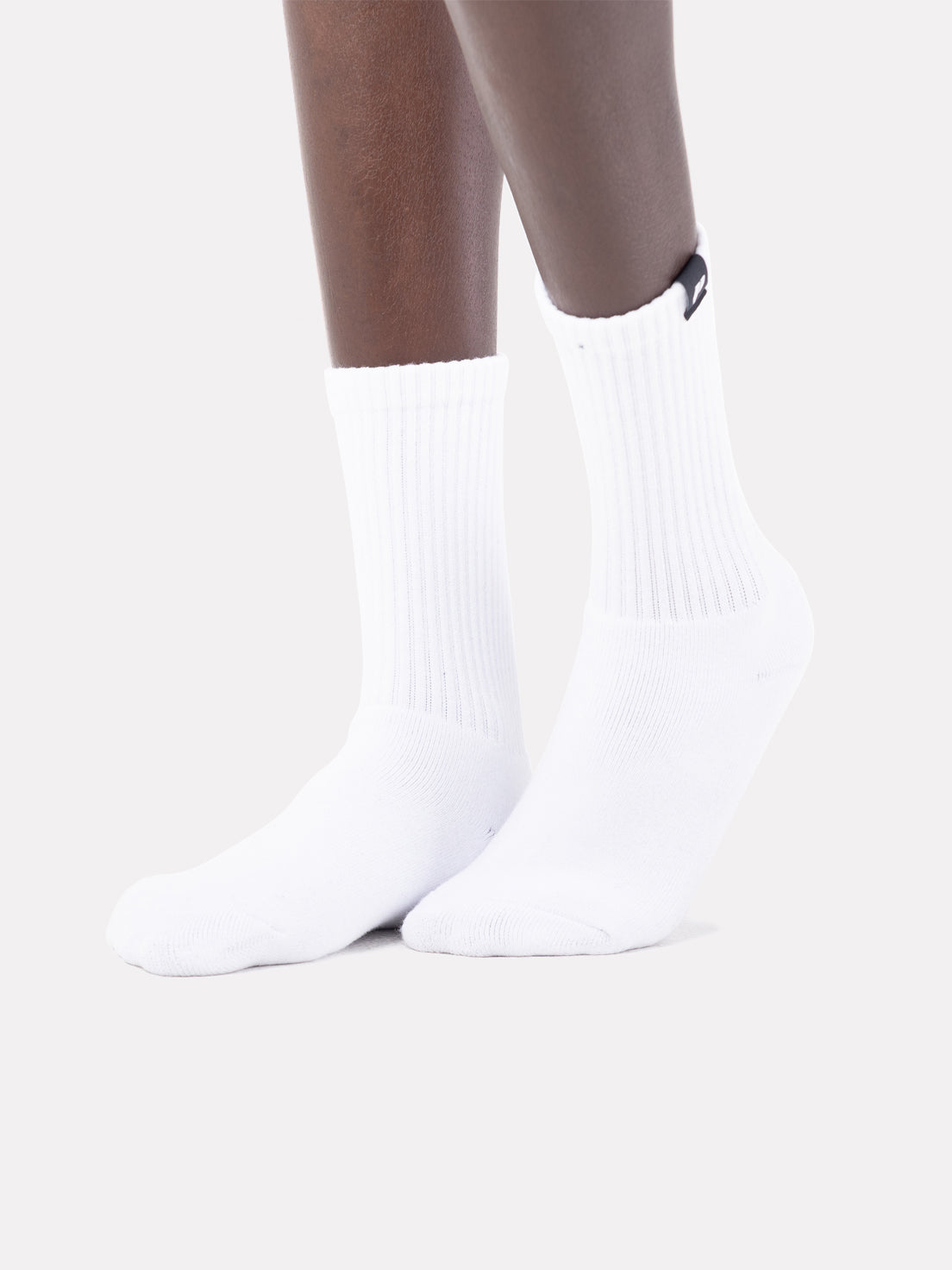 WHITE CREW LABEL SOCKS - BLACK - LIFESOPECHE