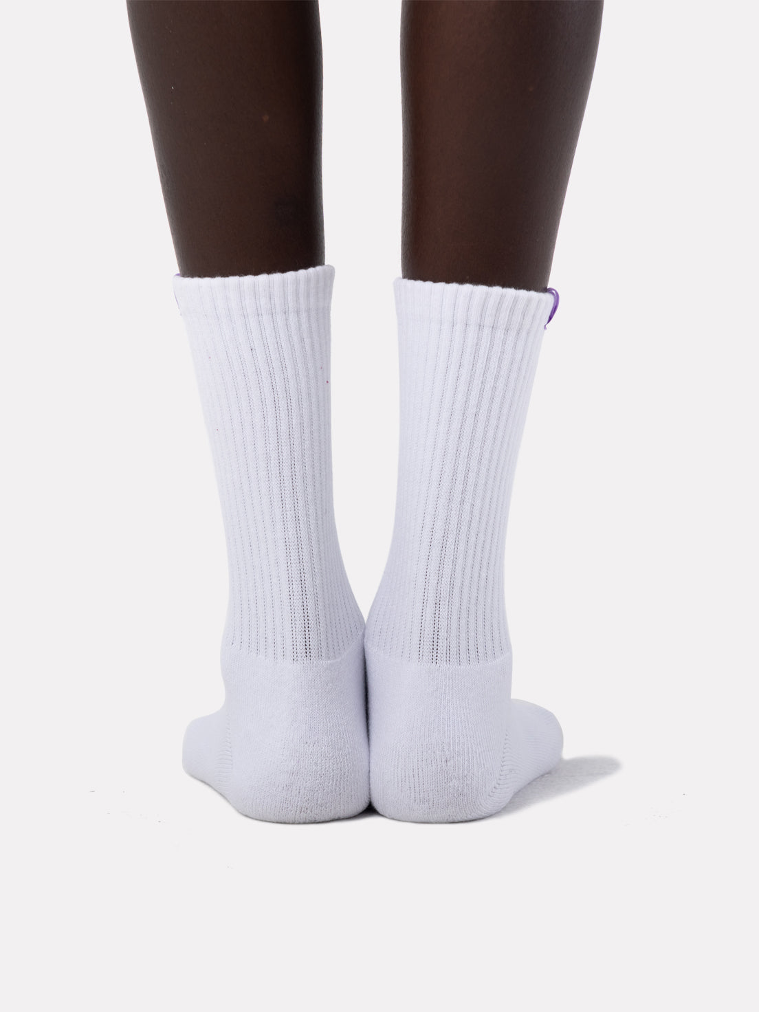WHITE CREW LABEL SOCKS - PURPLE - LIFESOPECHE