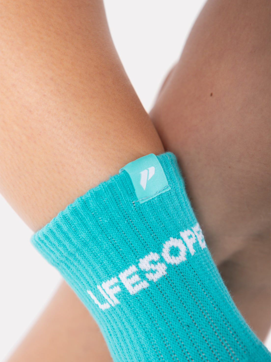 MID CREW LABEL SOCKS - TEAL - LIFESOPECHE