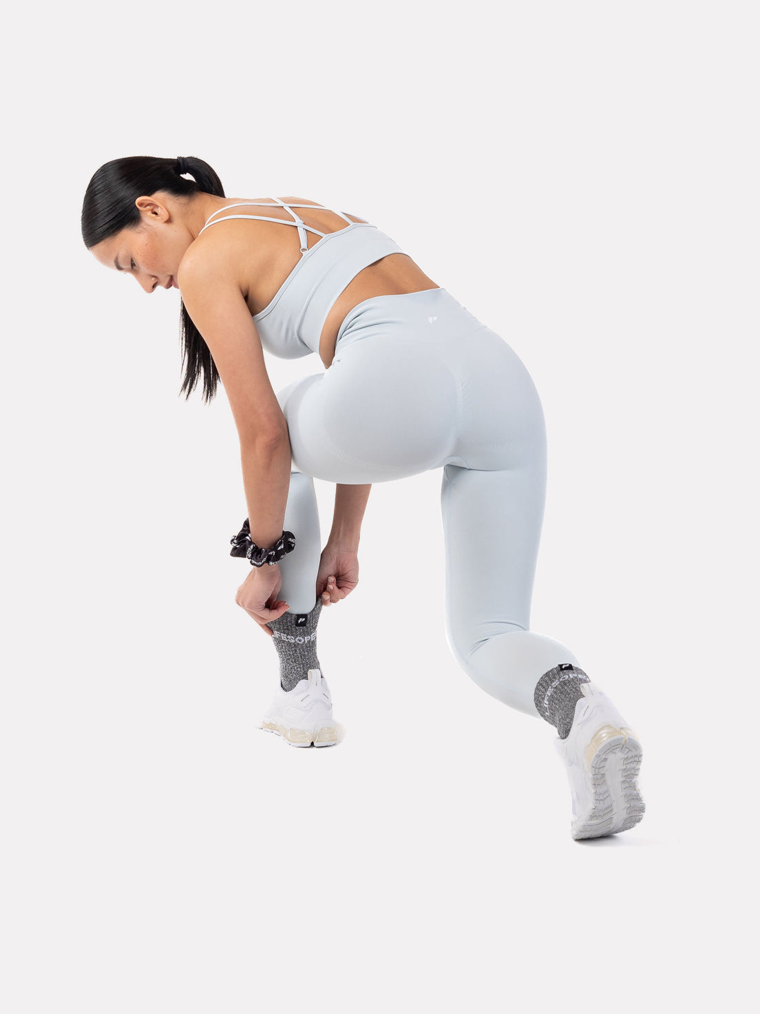 MID CREW LABEL SOCKS - DARK GRAINY GREY - LIFESOPECHE