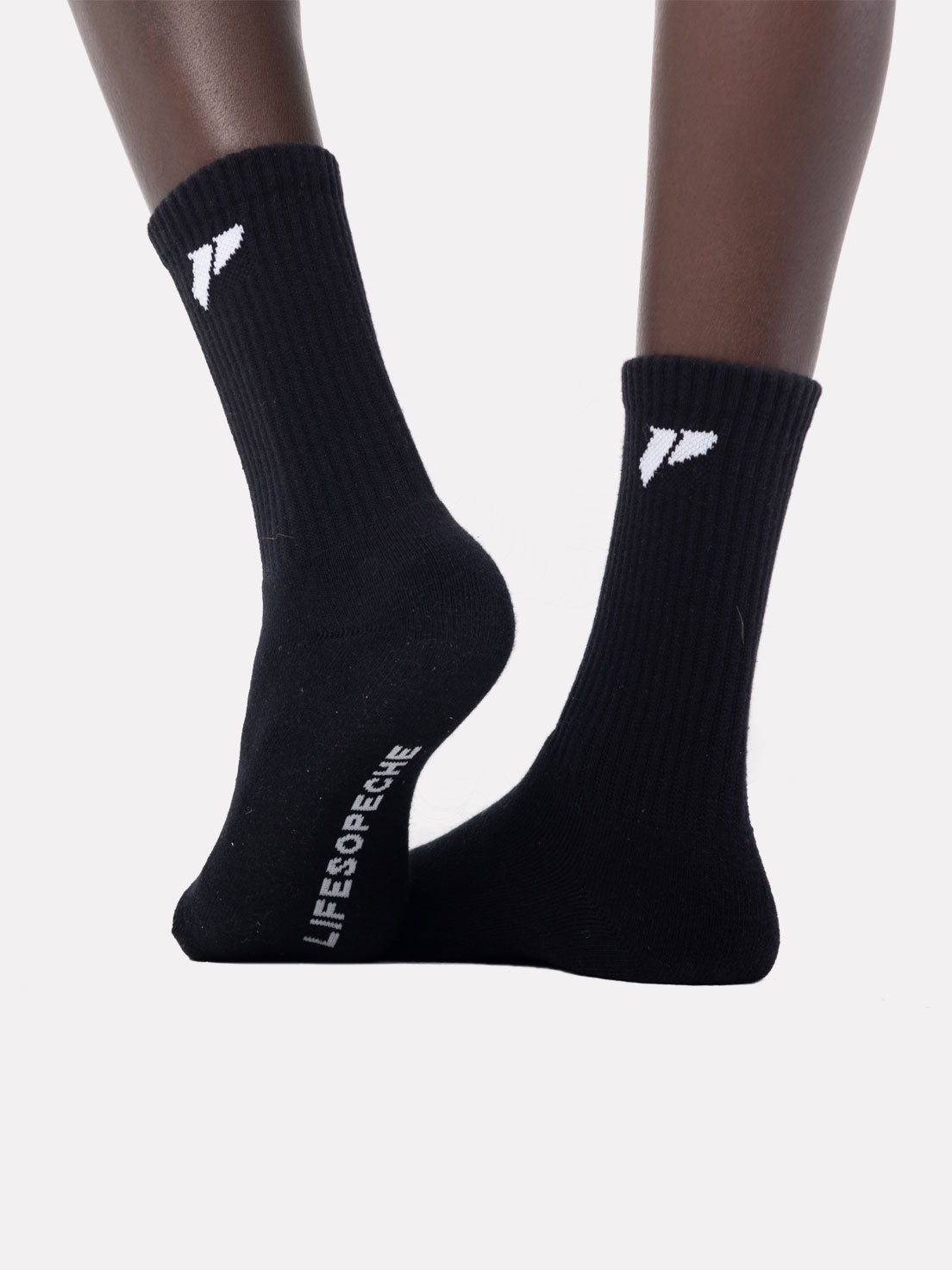 CREW JACQUARD SOCKS - BLACK - LIFESOPECHE