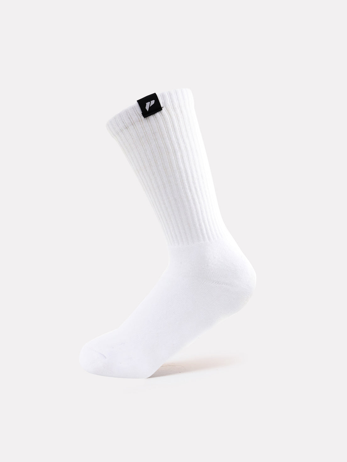 WHITE CREW LABEL SOCKS - BLACK - LIFESOPECHE