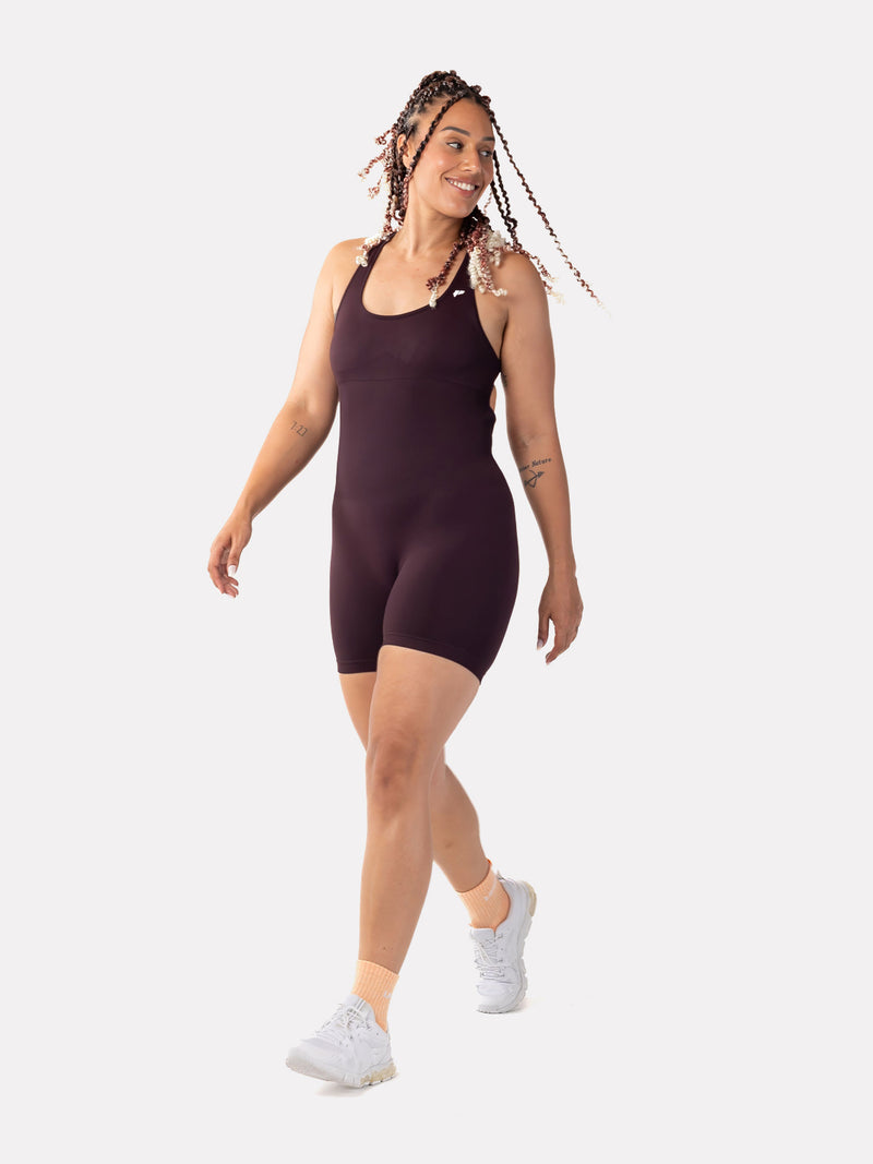 AMARA BODYSUIT SHORTS - BROWN - LIFESOPECHE