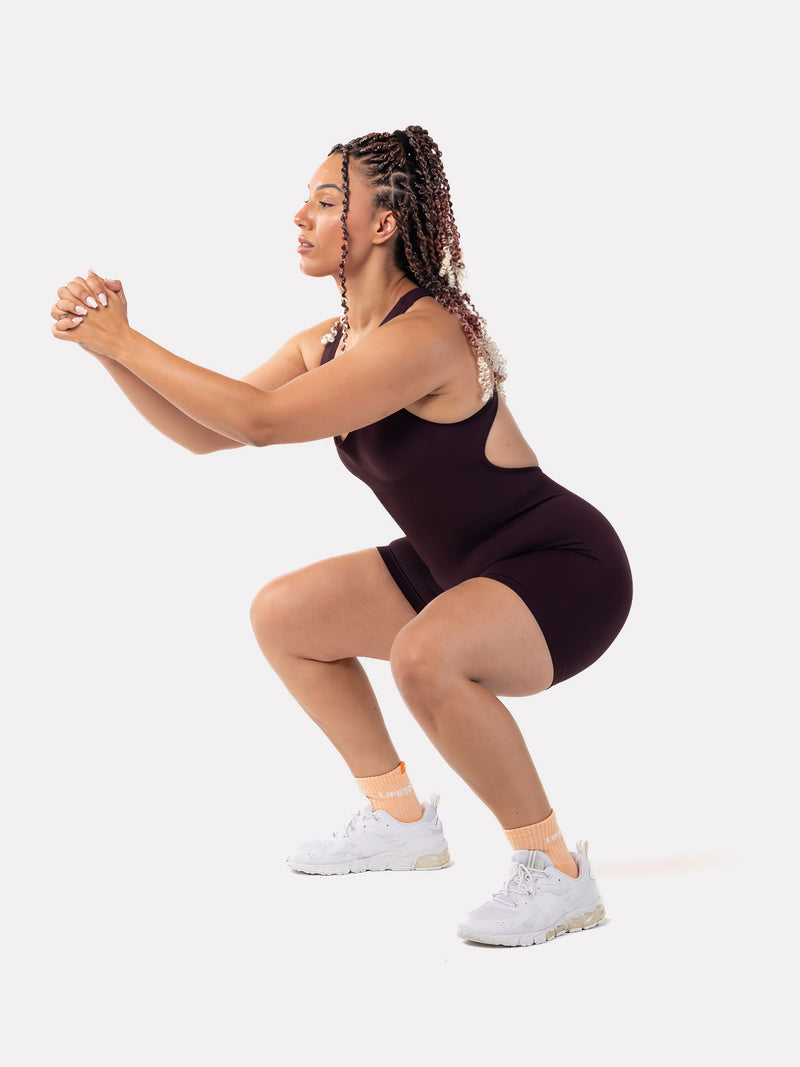 AMARA BODYSUIT SHORTS - BROWN - LIFESOPECHE