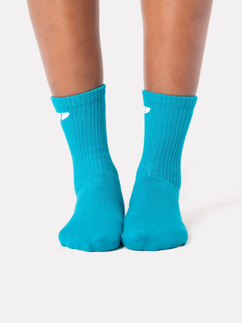 CREW JACQUARD SOCKS - TEAL - LIFESOPECHE