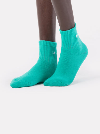 MID CREW LABEL SOCKS - GREEN