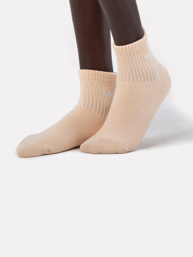 MID CREW LABEL SOCKS - LIGHT GRAINY ORANGE - LIFESOPECHE