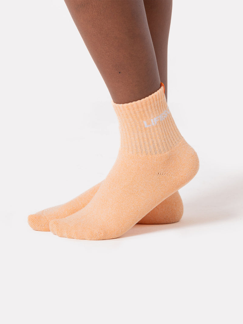 MID CREW LABEL SOCKS - MID GRAINY ORANGE - LIFESOPECHE