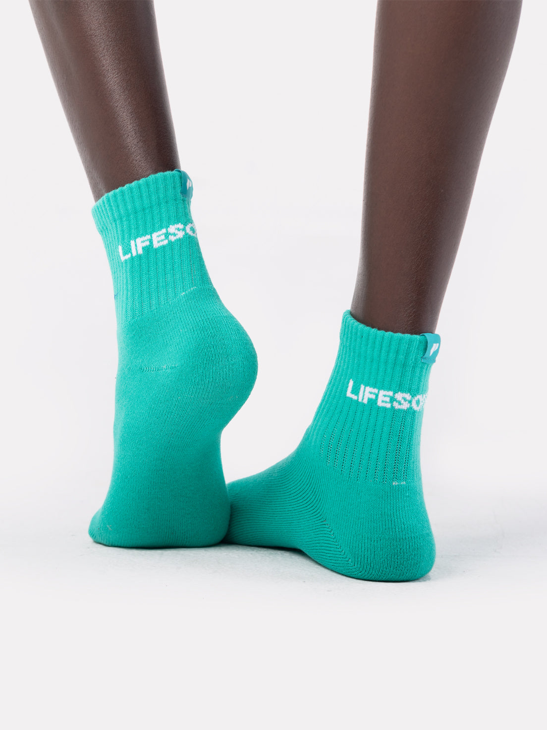 MID CREW LABEL SOCKS - GREEN