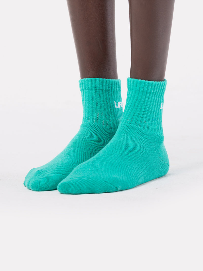 MID CREW LABEL SOCKS - GREEN - LIFESOPECHE