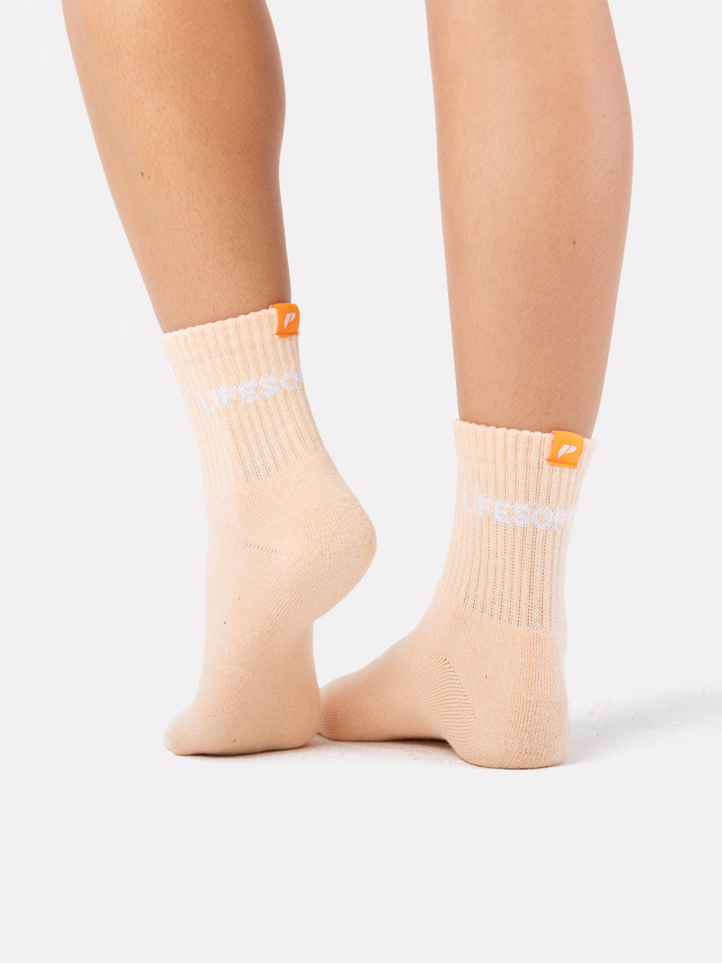 MID CREW LABEL SOCKS - MID GRAINY ORANGE - LIFESOPECHE