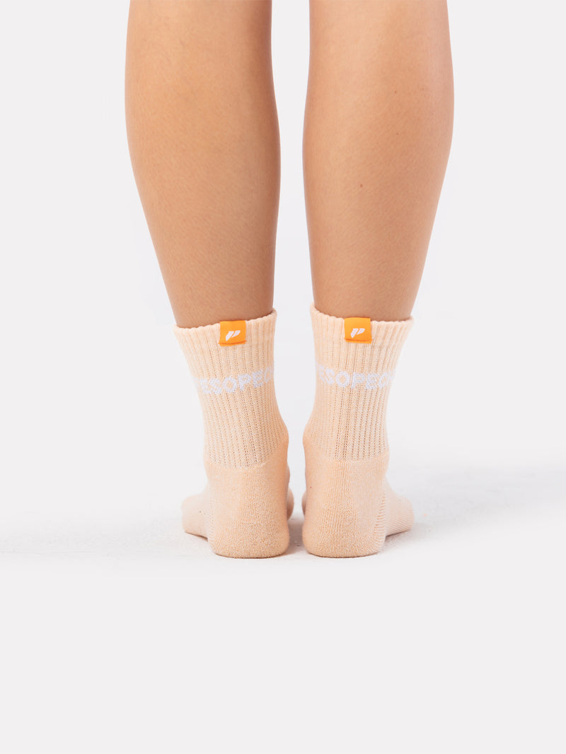 MID CREW LABEL SOCKS - MID GRAINY ORANGE - LIFESOPECHE