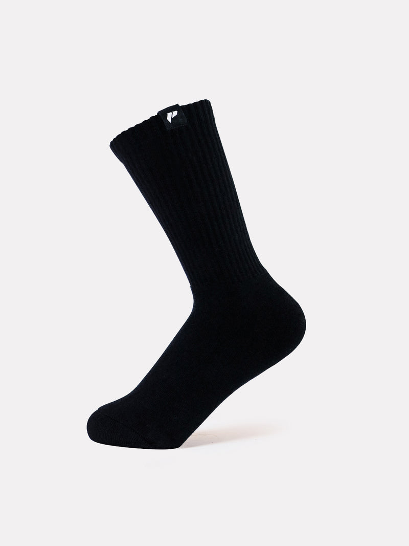 BLACK CREW LABEL SOCKS - BLACK - LIFESOPECHE
