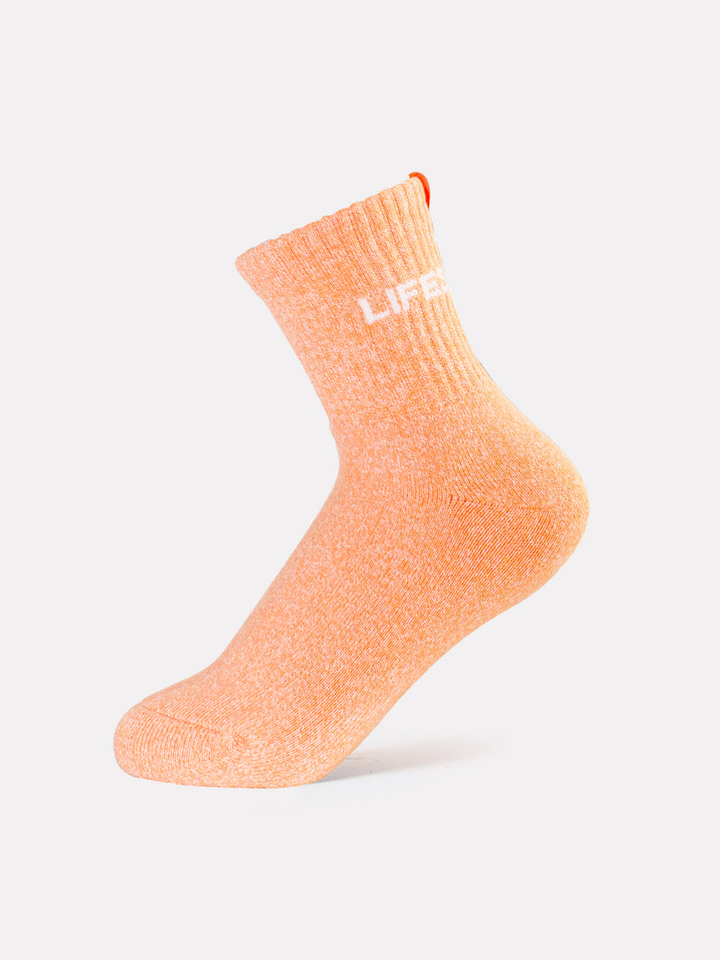 MID CREW LABEL SOCKS - DARK GRAINY ORANGE - LIFESOPECHE