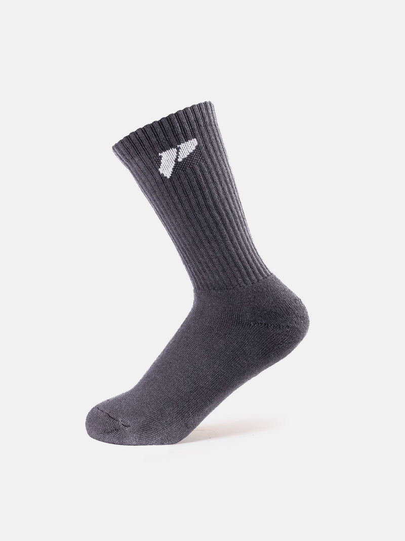 CREW JACQUARD SOCKS - GREY - LIFESOPECHE