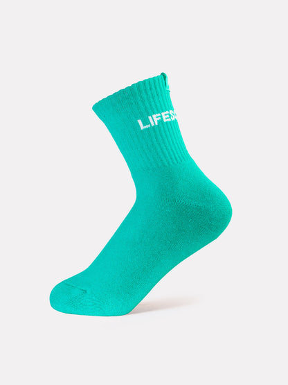 MID CREW LABEL SOCKS - GREEN