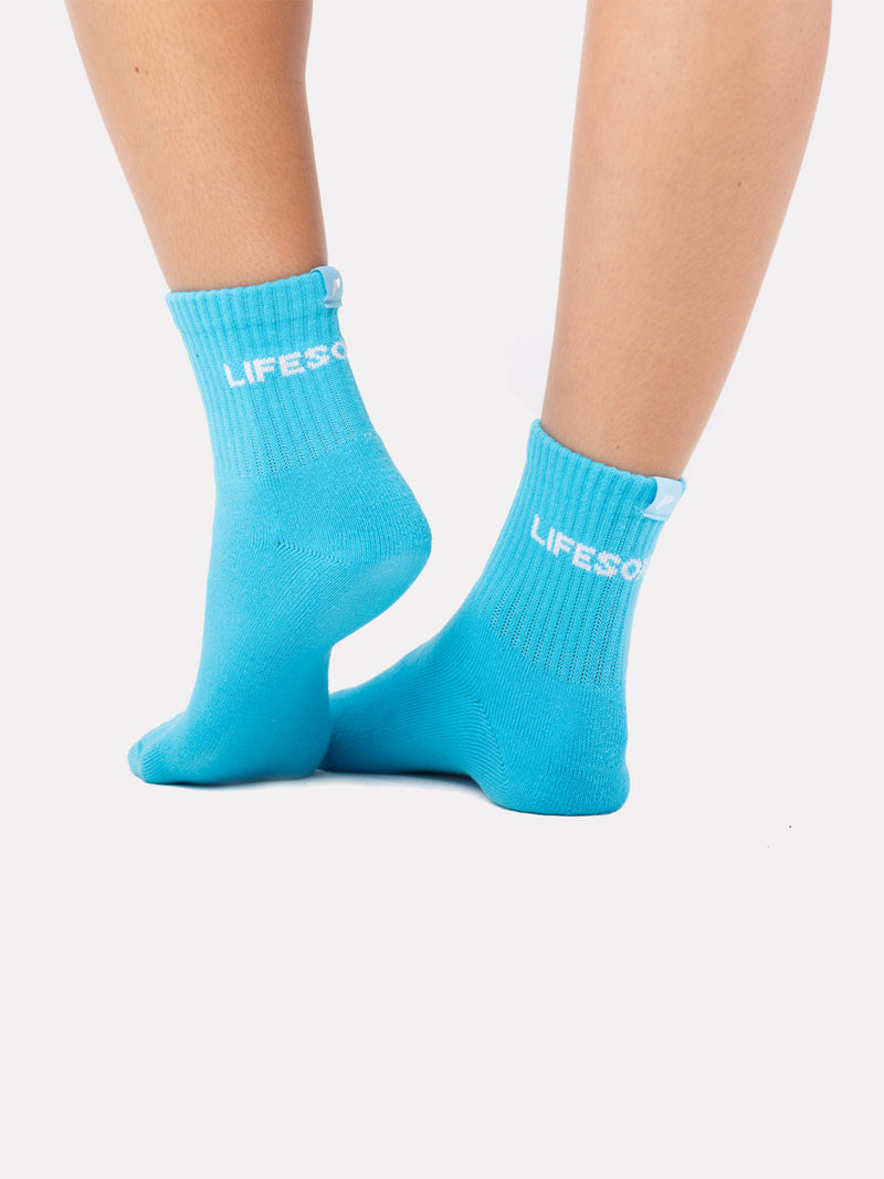 MID CREW LABEL SOCKS - AQUA - LIFESOPECHE