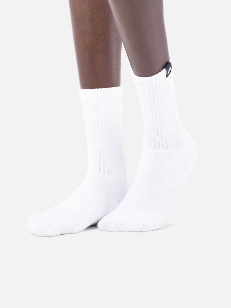 WHITE CREW LABEL SOCKS - BLACK - LIFESOPECHE
