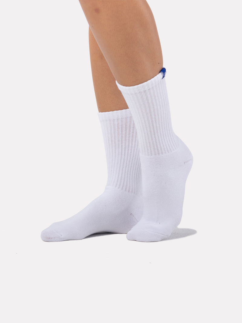 WHITE CREW LABEL SOCKS - COBALT BLUE - LIFESOPECHE