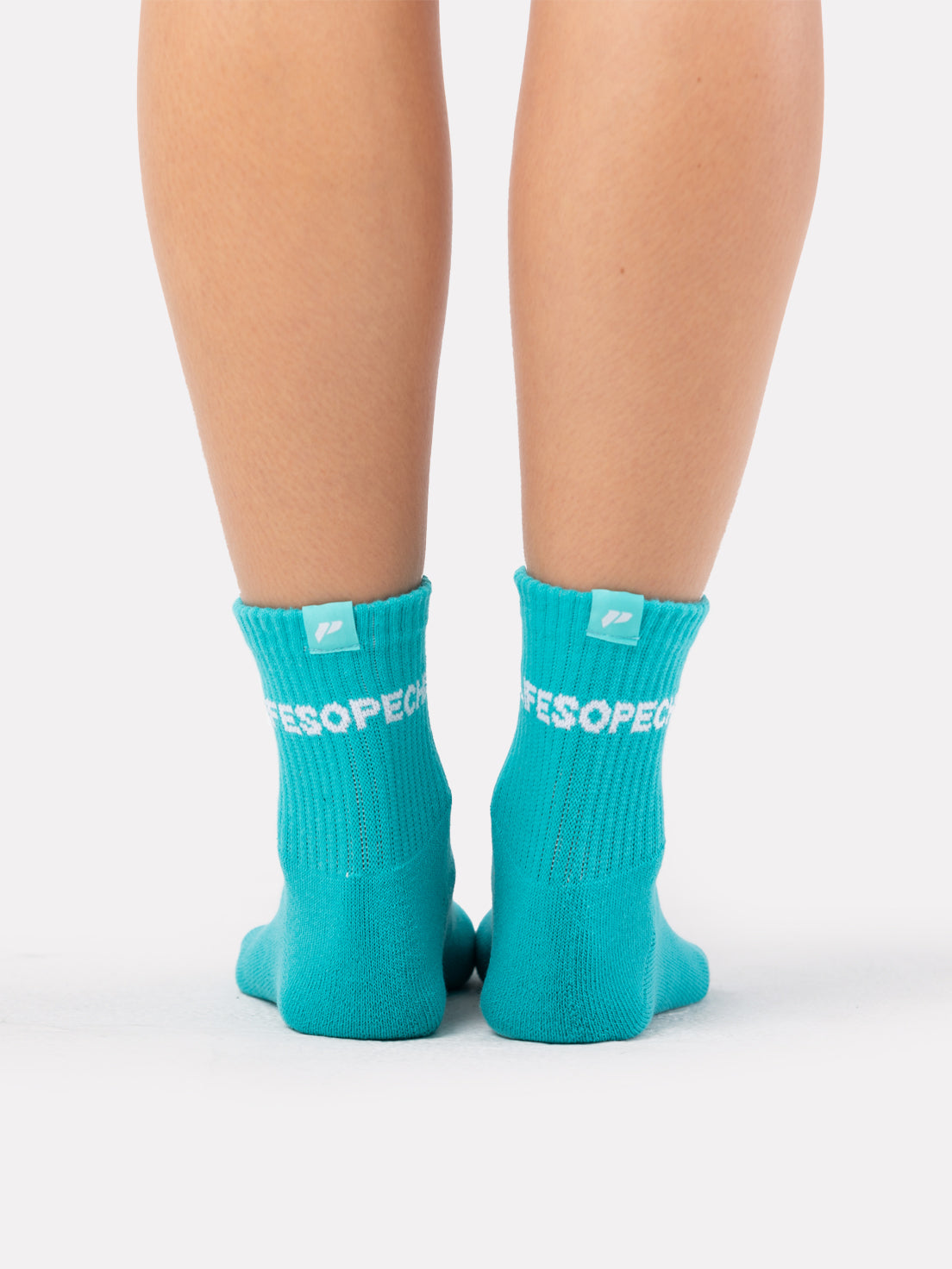 MID CREW LABEL SOCKS - TEAL