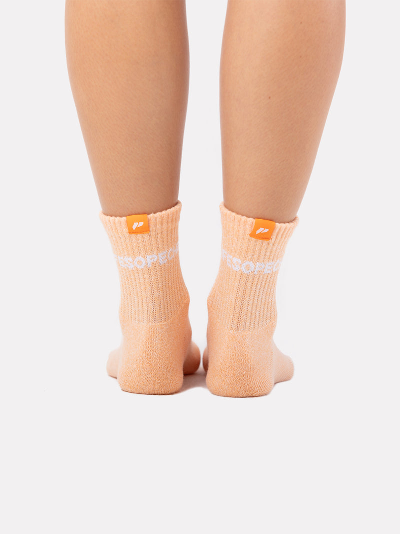 MID CREW LABEL SOCKS - DARK GRAINY ORANGE - LIFESOPECHE
