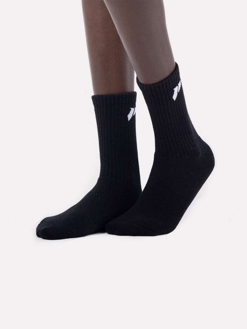 CREW JACQUARD SOCKS - BLACK - LIFESOPECHE