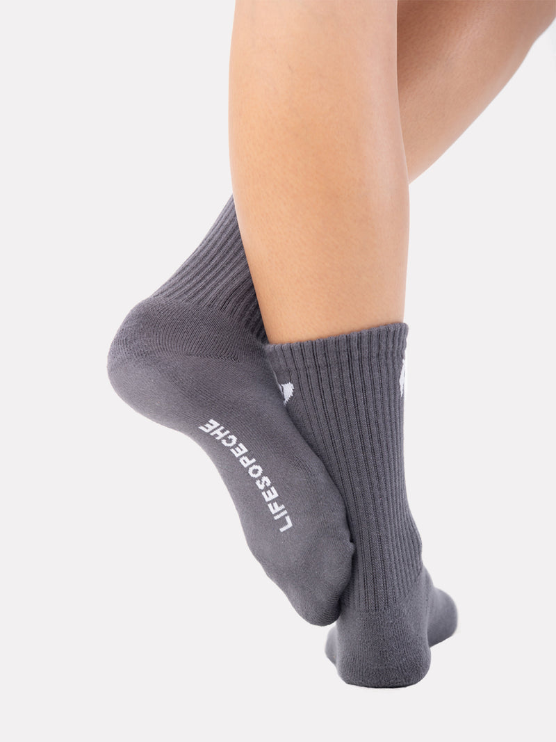 CREW JACQUARD SOCKS - GREY - LIFESOPECHE