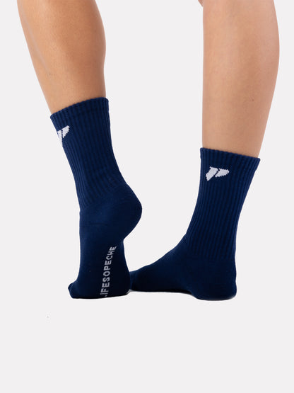 CREW JACQUARD SOCKS - NAVY