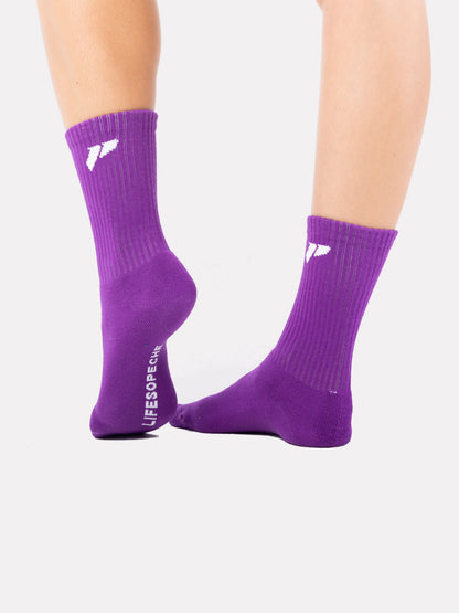 CREW JACQUARD SOCKS - PURPLE