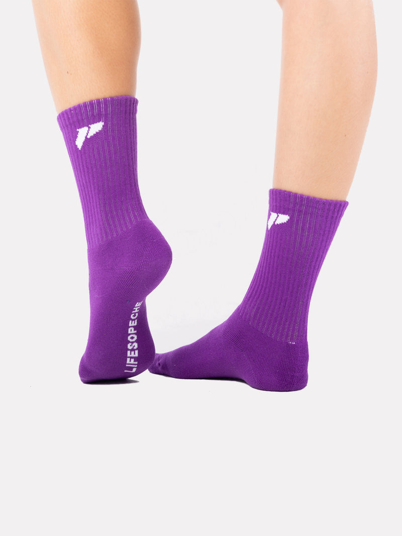 CREW JACQUARD SOCKS - PURPLE - LIFESOPECHE