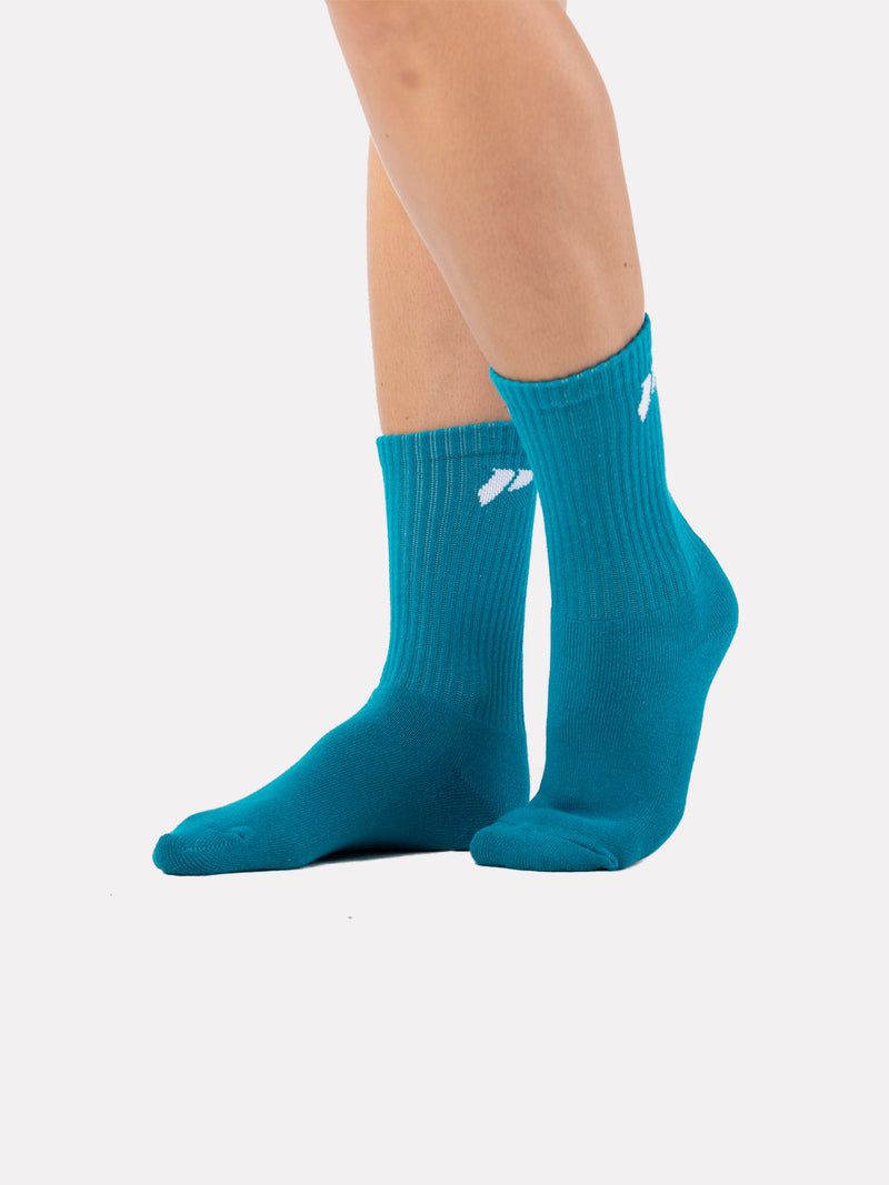 CREW JACQUARD SOCKS - TEAL - LIFESOPECHE