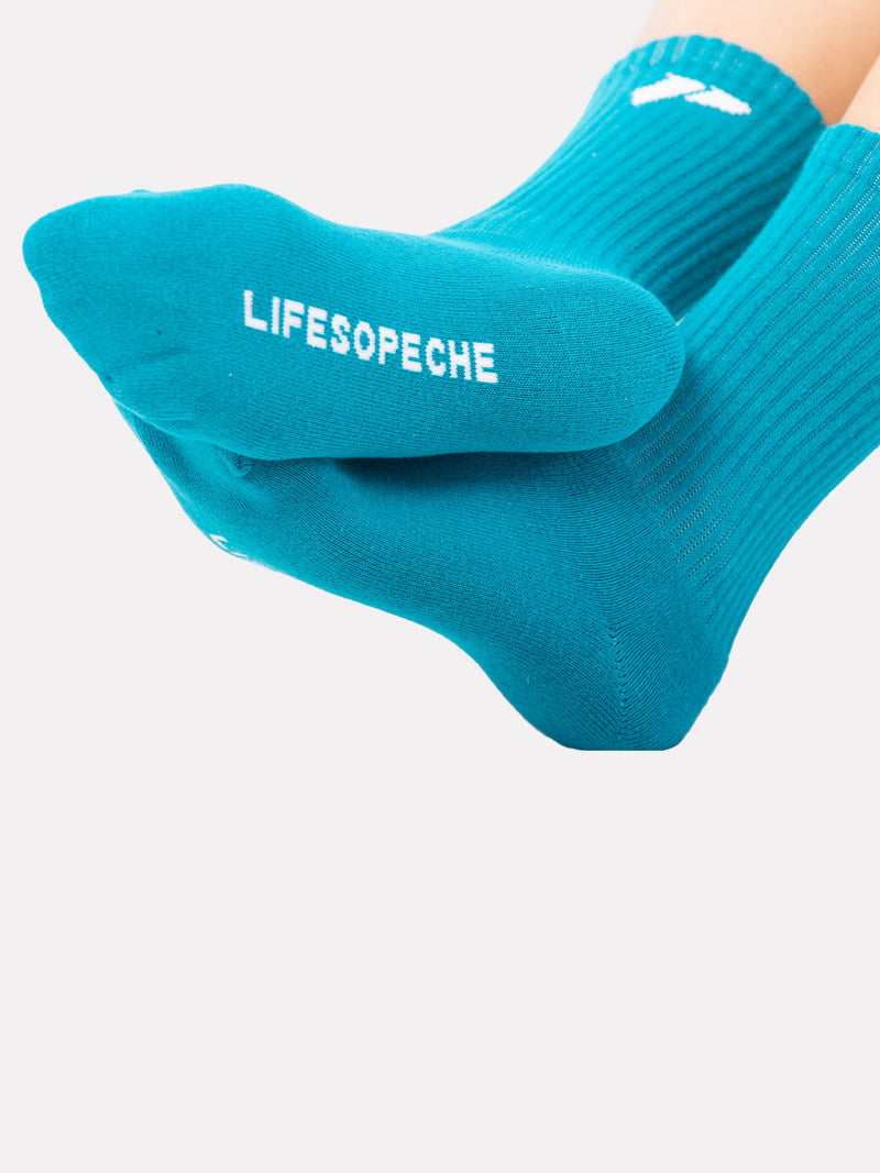 CREW JACQUARD SOCKS - TEAL - LIFESOPECHE