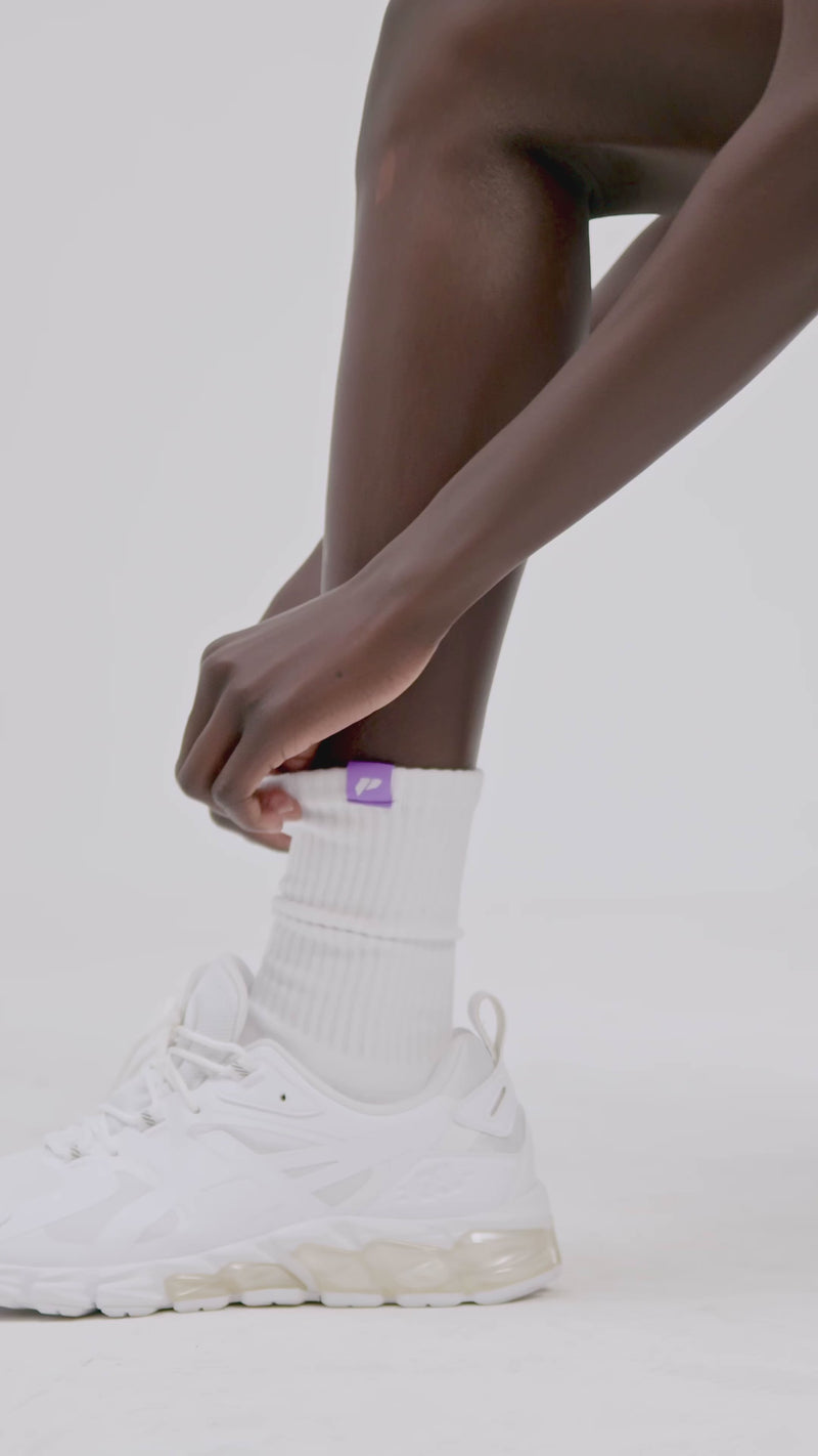 Sock White Crew by LSP - Purple Label