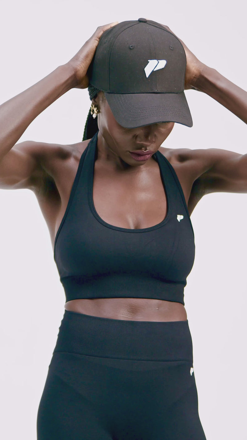 Black Cap with Free Dustbag by LSP - White P