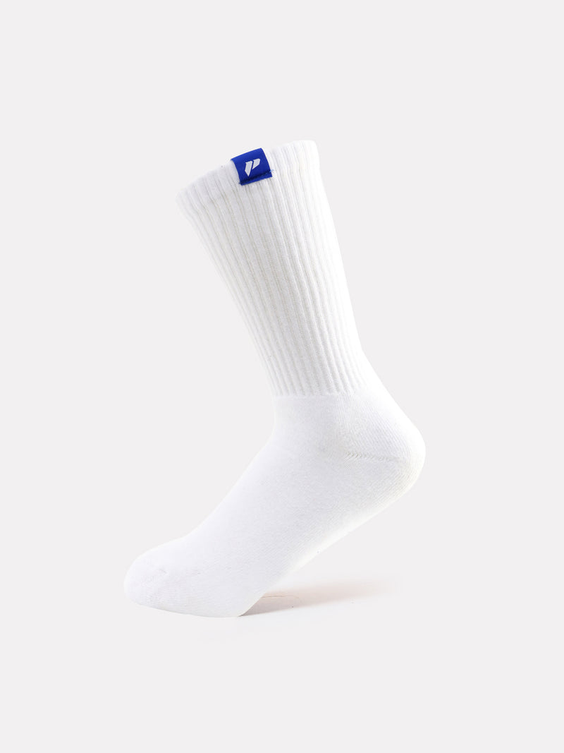 WHITE CREW LABEL SOCKS - COBALT BLUE - LIFESOPECHE