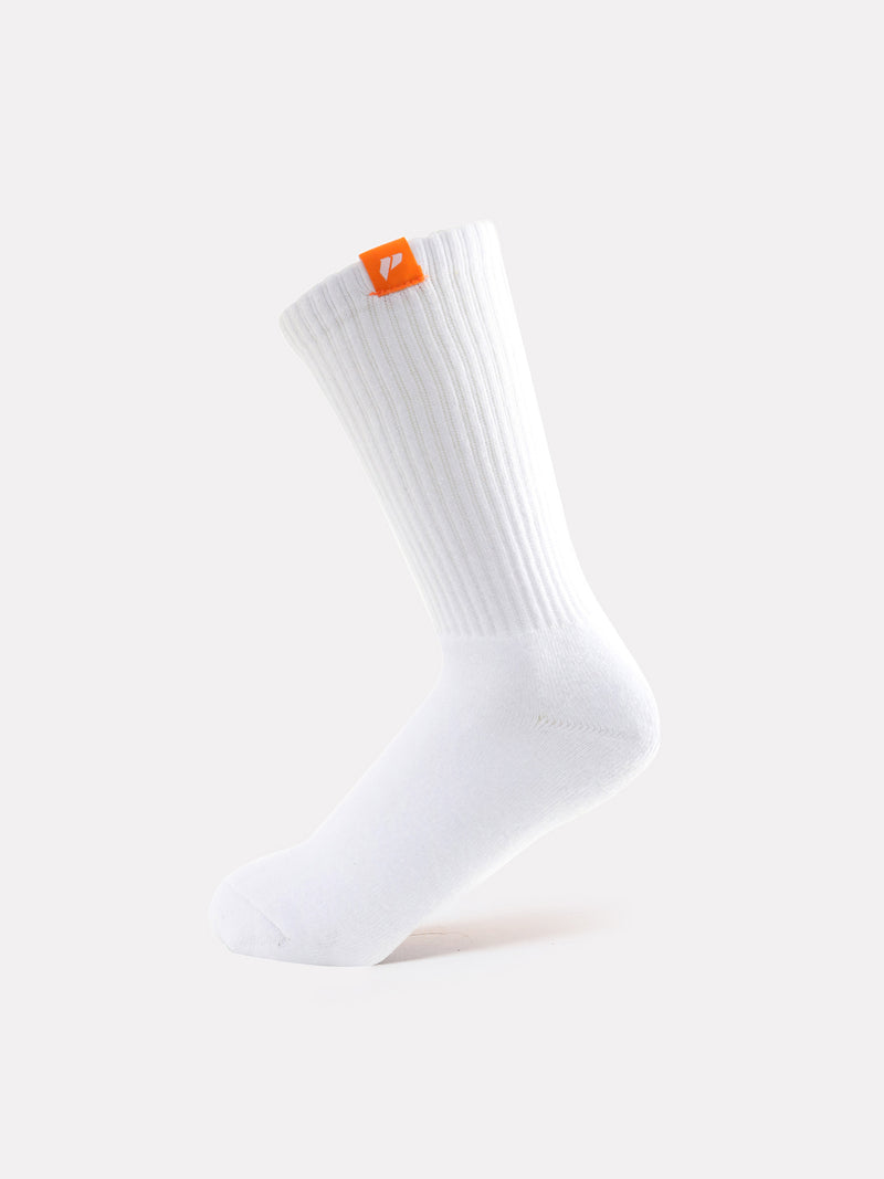 WHITE CREW LABEL SOCKS - ORANGE - LIFESOPECHE