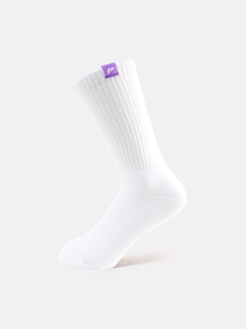 WHITE CREW LABEL SOCKS - PURPLE - LIFESOPECHE